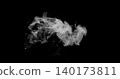 Detailed white smoke formation isolated on black background. Abstract swirling vapor with realistic texture and smooth flowing shapes, ideal for creative design, overlays and visual effects. 140173811