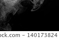 Delicate white smoke wisps drifting across a dark background. Atmospheric abstract texture with soft swirling patterns, ideal for creative design, overlays and visual effects projects. 140173824
