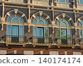 Charming Architectural Details Reveal the Beauty of Historic City Center During a Sunny Day  140174174