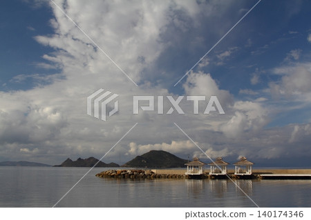 Seaside town of Turgutreis and spectacular sunsets Seaside town of Turgutreis and spectacular sunsets 140174346