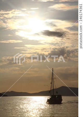 Seaside town of Turgutreis and spectacular sunsets Seaside town of Turgutreis and spectacular sunsets 140174361