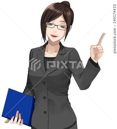 一位身穿西裝、戴眼鏡的女士正在講解重點(01) 一位身穿西裝、戴眼鏡的女士正在講解重點(01) 140174410