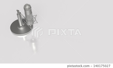 Professional Studio Microphone For Podcast Recording 3d render. Professional Studio Microphone For Podcast Recording 3d render. 140175027