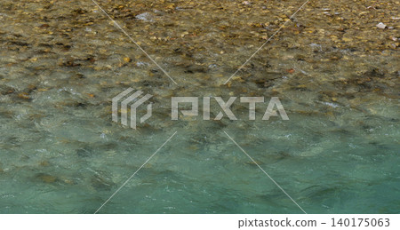 Clear Alpine River Water Texture with Natural Stones Clear Alpine River Water Texture with Natural Stones 140175063