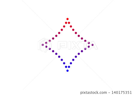 Minimal Abstract Dotted Diamond Shape With Red To Blue Gradient Minimal Abstract Dotted Diamond Shape With Red To Blue Gradient 140175351