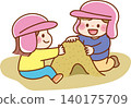 children playing in the sand children playing in the sand 140175709
