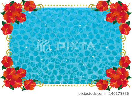 Vintage Calligraphy Style Frame Material 296 <Hibiscus Frame, Decorative Border, Decorative Frame, Flower, Tropical> Vintage Calligraphy Style Frame Material 296 <Hibiscus Frame, Decorative Border, Decorative Frame, Flower, Tropical> 140175886