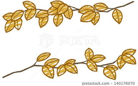 Simple, hand-drawn style frame of branches and leaves Simple, hand-drawn style frame of branches and leaves 140176070