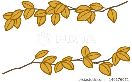 Simple, hand-drawn style frame of branches and leaves Simple, hand-drawn style frame of branches and leaves 140176071