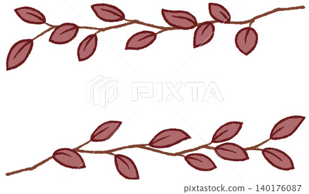 Simple, hand-drawn style frame of branches and leaves Simple, hand-drawn style frame of branches and leaves 140176087