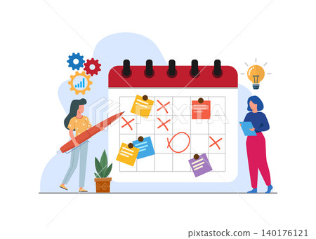 Project Management Planning and Calendar Stock Illustration 140176121
