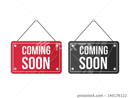 Red and Black Hanging Coming Soon Sign Stock Illustration Red and Black Hanging Coming Soon Sign Stock Illustration 140176122
