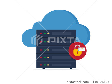 Secure Cloud Server Data Protection Stock Illustration Secure Cloud Server Data Protection Stock Illustration 140176124