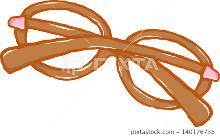 Retro Brown Eyeglasse Inky Hand Drawn Retro Brown Eyeglasse Inky Hand Drawn 140176736