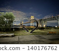 Seto Ohashi Bridge: The illuminated Seto Ohashi Bridge as seen from Seto Ohashi Memorial Park. 140176762