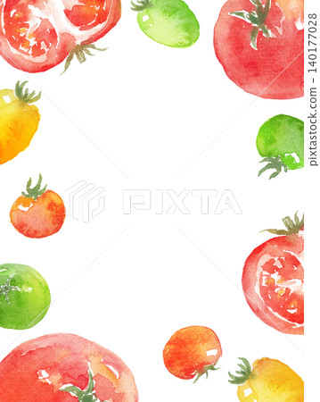 Watercolor Tomato Frame Watercolor Tomato Frame 140177028