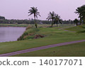 Tropical Palm Plantation Landscape in Thailand with Green Hills 140177071