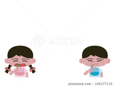 Vector illustration of children eating 140177110