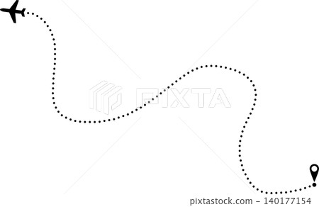 Airplane dotted line Airplane dotted line 140177154