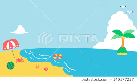Summer sea background illustration 140177237