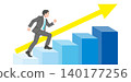 businessman climbing chart stairs 140177256