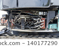 Backhoe hydraulic control valves and piping 140177290