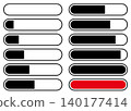 Vector illustration set of progress bars for displaying progress percentages. 140177414