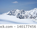 Snow-covered Tateyama mountain range and blue sky 140177456