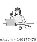 一位微笑的女性正在使用電腦。 140177479