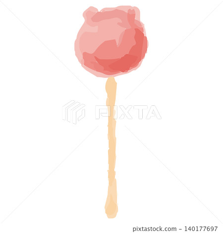 Watercolor-style candied apple - hand-drawn illustration material 140177697