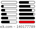 Vector illustration set of progress bars for displaying progress percentages. 140177789