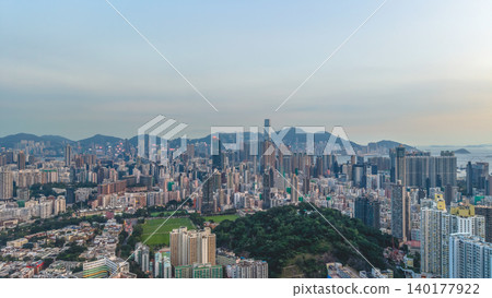 May 29 2022 Middle Kowloon skyline dense urban panorama May 29 2022 Middle Kowloon skyline dense urban panorama 140177922