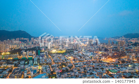 May 29 2022 Kowloon skyline. Residential and commercial buildings, May 29 2022 Kowloon skyline. Residential and commercial buildings, 140177945