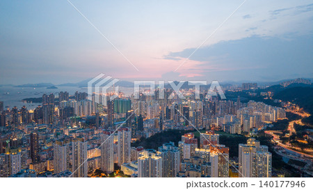 May 29 2022 Kowloon skyline. Residential and commercial buildings, May 29 2022 Kowloon skyline. Residential and commercial buildings, 140177946
