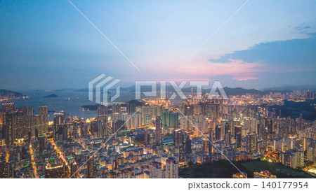 May 29 2022 The Kowloon skyline night lights harbor May 29 2022 The Kowloon skyline night lights harbor 140177954