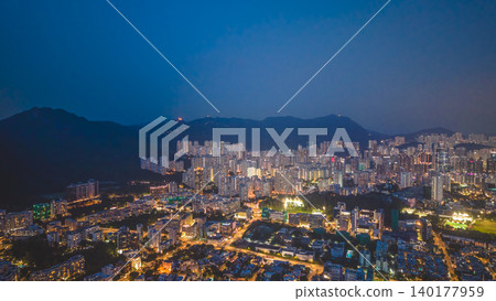 May 29 2022 a North Kowloon skyline panoramic night May 29 2022 a North Kowloon skyline panoramic night 140177959