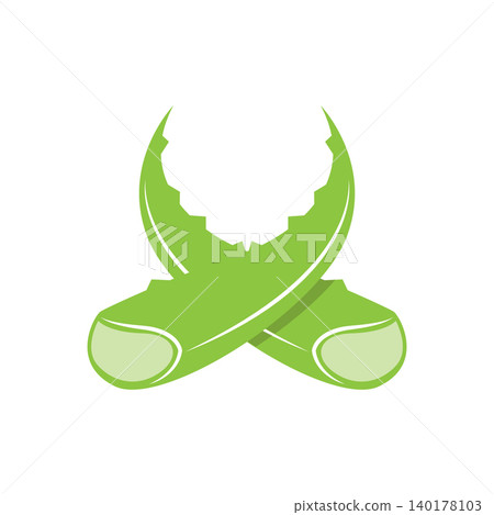 Minimalist Aloe Vera Logo Organic and Herbal with Fresh Green Nature 140178103