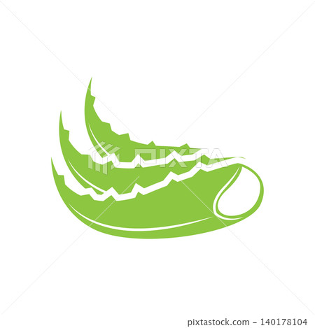 Minimalist Aloe Vera Logo Organic and Herbal with Fresh Green Nature 140178104