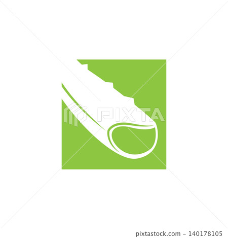 Minimalist Aloe Vera Logo Organic and Herbal with Fresh Green Nature 140178105