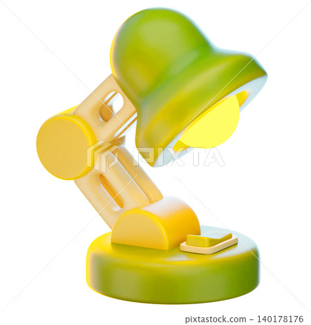 desk lamp 3d render icon, Back To School illustration 140178176
