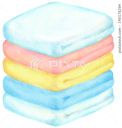 Illustration of stacked towels Illustration of stacked towels 140178294