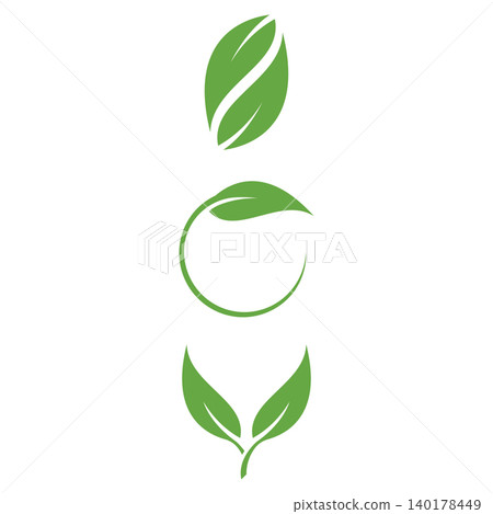 green leaf icon in flat style on white background. leaf icon set. nature icon leaf vector illustration. green leaf icon in flat style on white background. leaf icon set. nature icon leaf vector illustration. 140178449