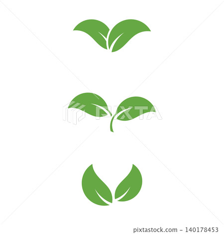 green leaf icon in flat style  on white background. leaf icon set. nature icon  leaf vector illustration. 140178453