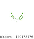 green leaf icon in flat style  on white background. leaf icon set. nature icon  leaf vector illustration. 140178476
