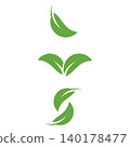 green leaf icon in flat style  on white background. leaf icon set. nature icon  leaf vector illustration. 140178477
