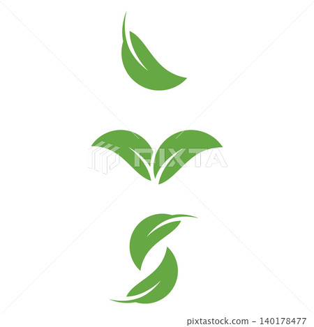 green leaf icon in flat style on white background. leaf icon set. nature icon leaf vector illustration. green leaf icon in flat style on white background. leaf icon set. nature icon leaf vector illustration. 140178477