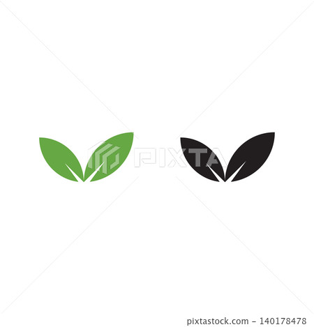 green leaf icon in flat style on white background. leaf icon set. nature icon leaf vector illustration. green leaf icon in flat style on white background. leaf icon set. nature icon leaf vector illustration. 140178478