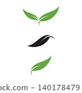 green leaf icon in flat style  on white background. leaf icon set. nature icon  leaf vector illustration. 140178479