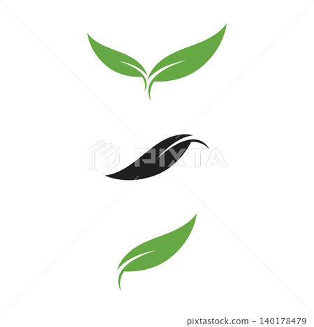 green leaf icon in flat style on white background. leaf icon set. nature icon leaf vector illustration. green leaf icon in flat style on white background. leaf icon set. nature icon leaf vector illustration. 140178479