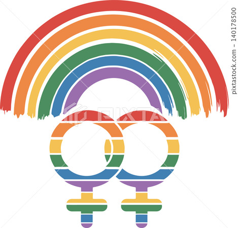 Rainbow Female Gender Symbol Illustration Rainbow Female Gender Symbol Illustration 140178500